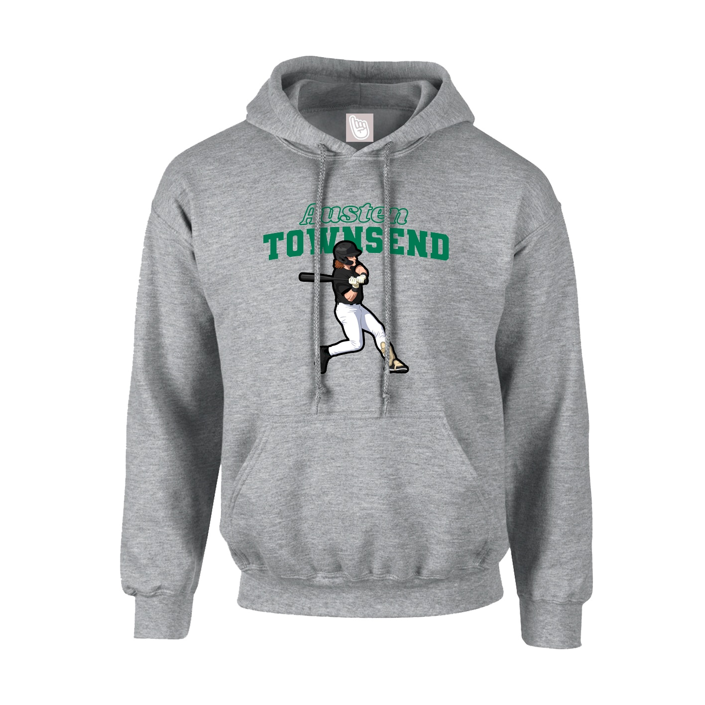 Hoodie — Name Arch in Grey