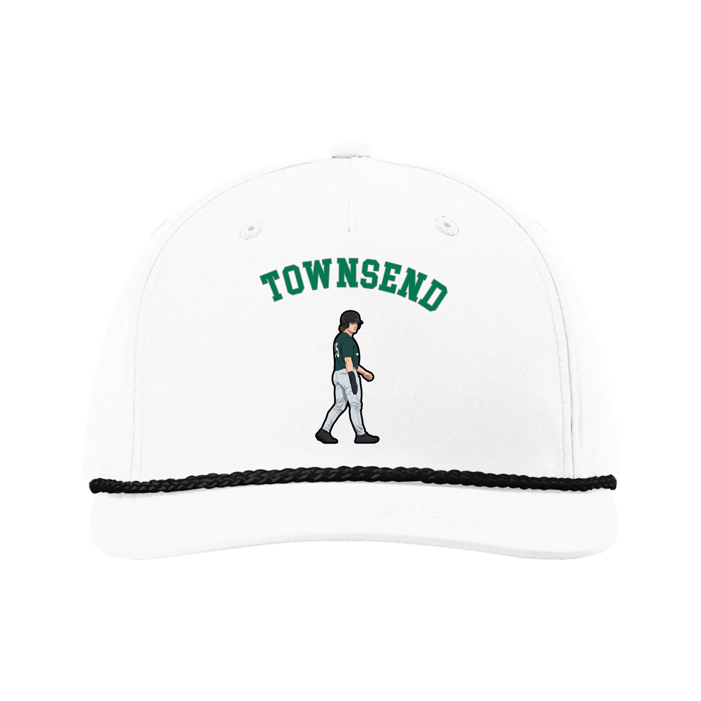 Five-Panel Classic Rope Cap — Shirsey Arch in White