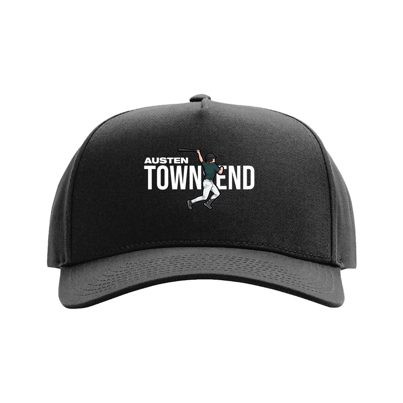 Full Fabric Five-Panel Champ Cap — Player Name in Black