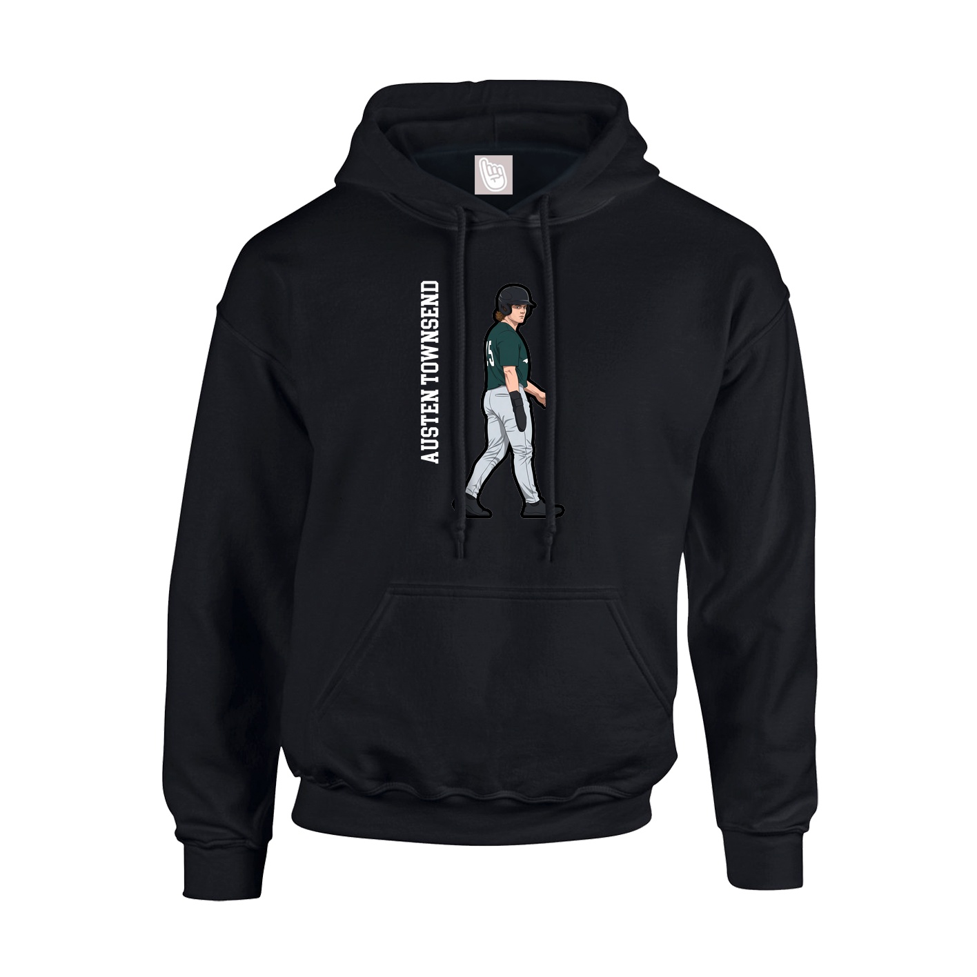 Hoodie — Name Vertical in Black