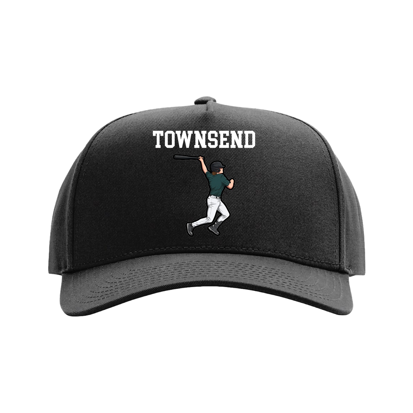 Full Fabric Five-Panel Champ Cap — Shirsey in Black