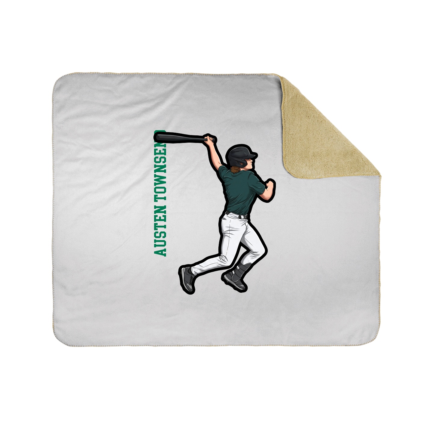 Throw Blanket — Name Vertical in White