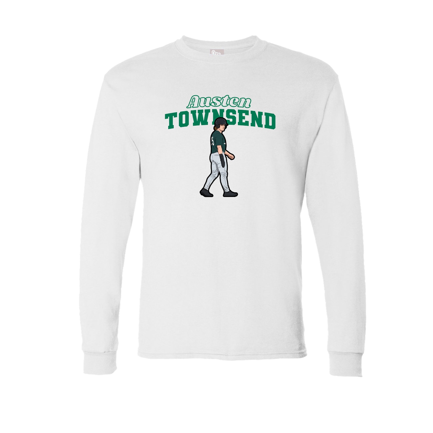 Long Sleeve Tee — Name Arch in White