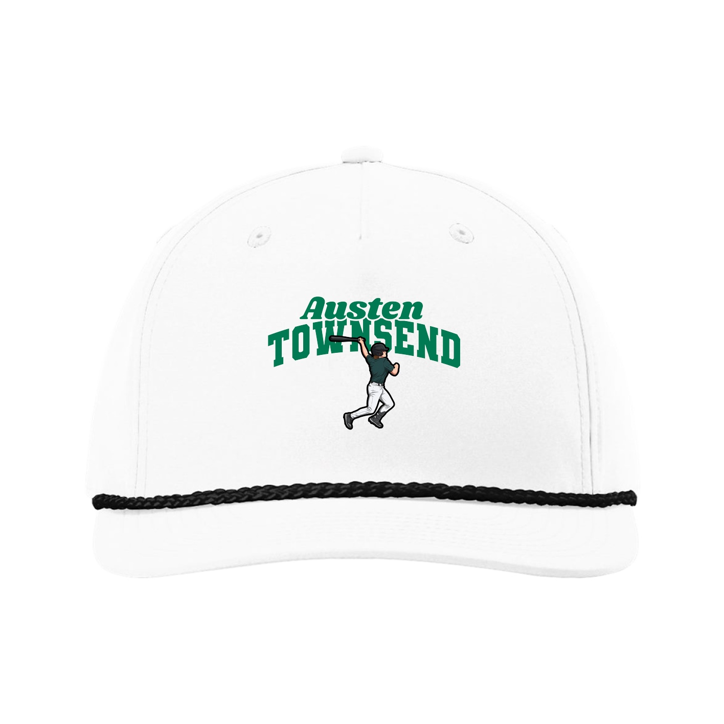 Five-Panel Classic Rope Cap — Signature Arch in White