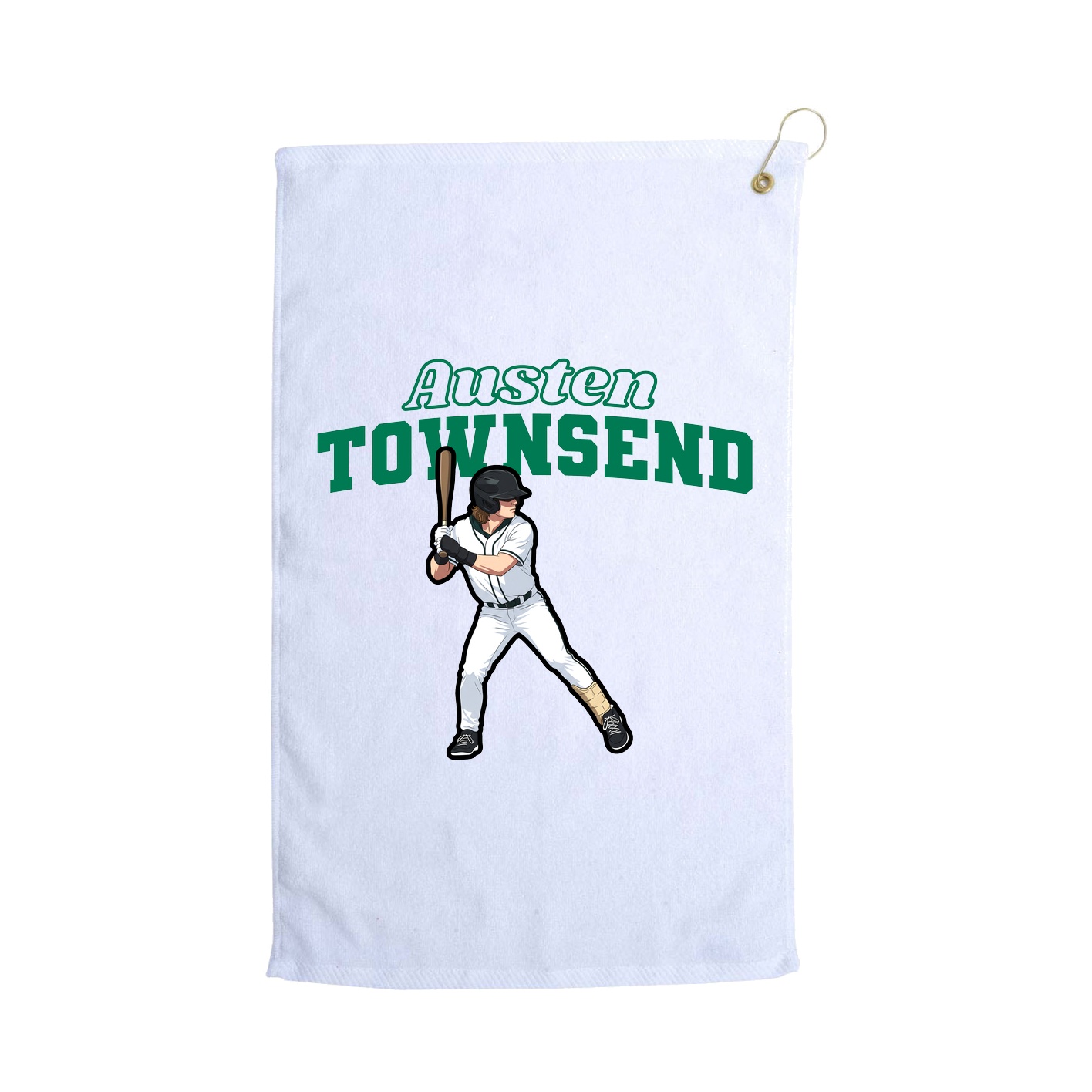 Golf Towel — Name Arch in White
