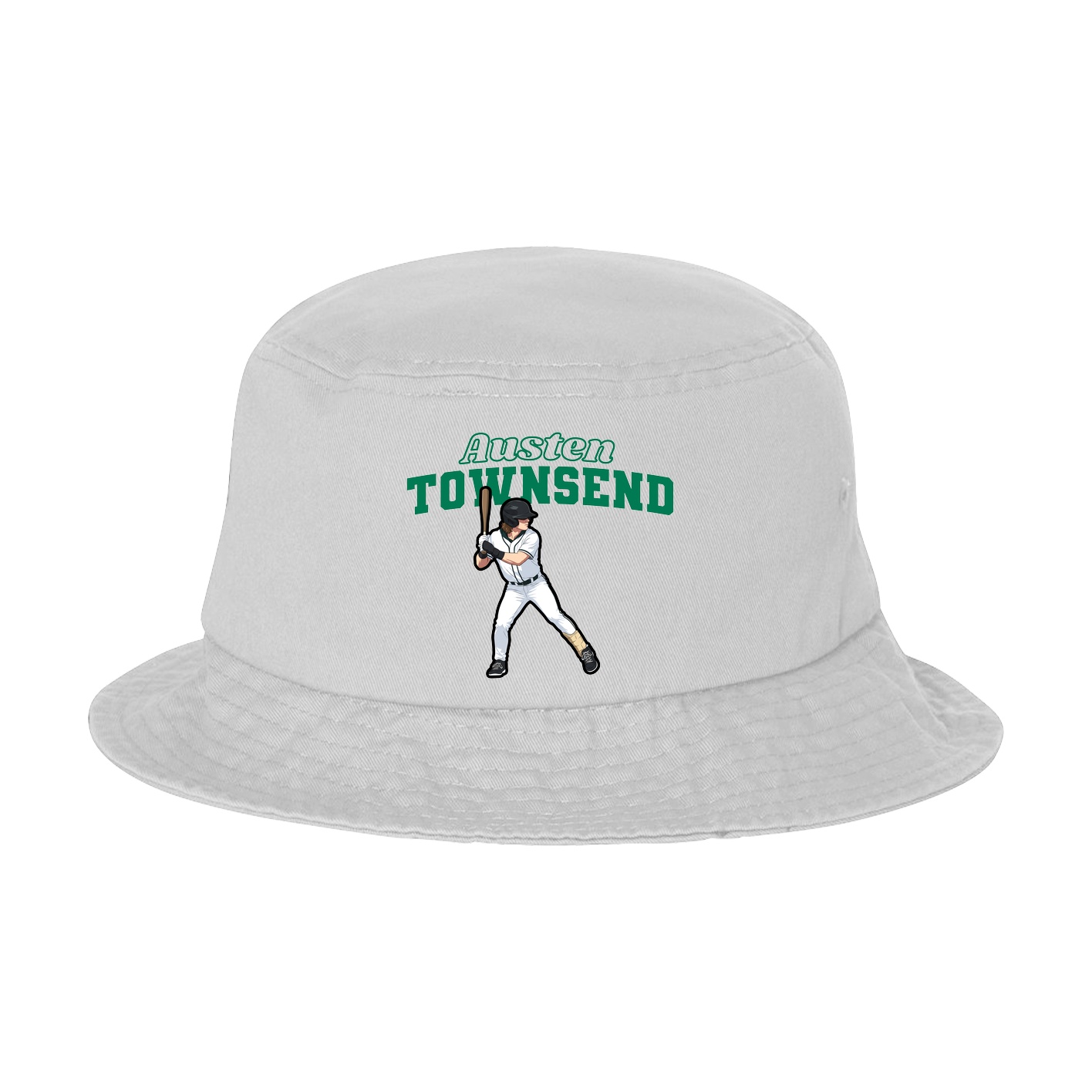 Bucket Cap — Name Arch in White