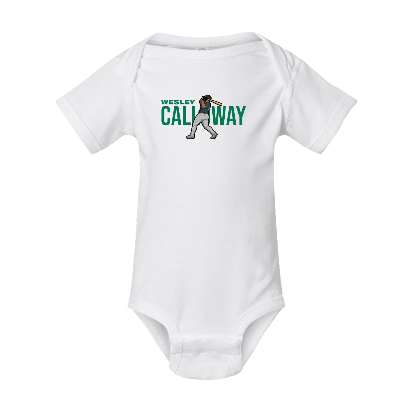 Baby Onesie — Player Name in White