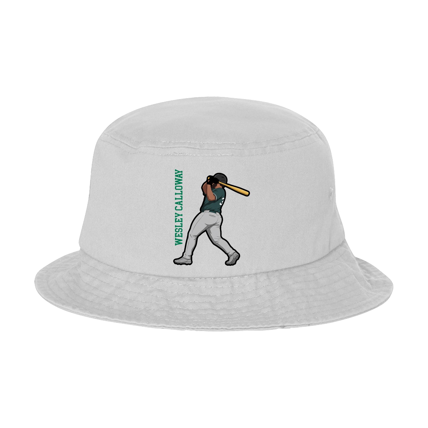 Bucket Cap — Name Vertical in White