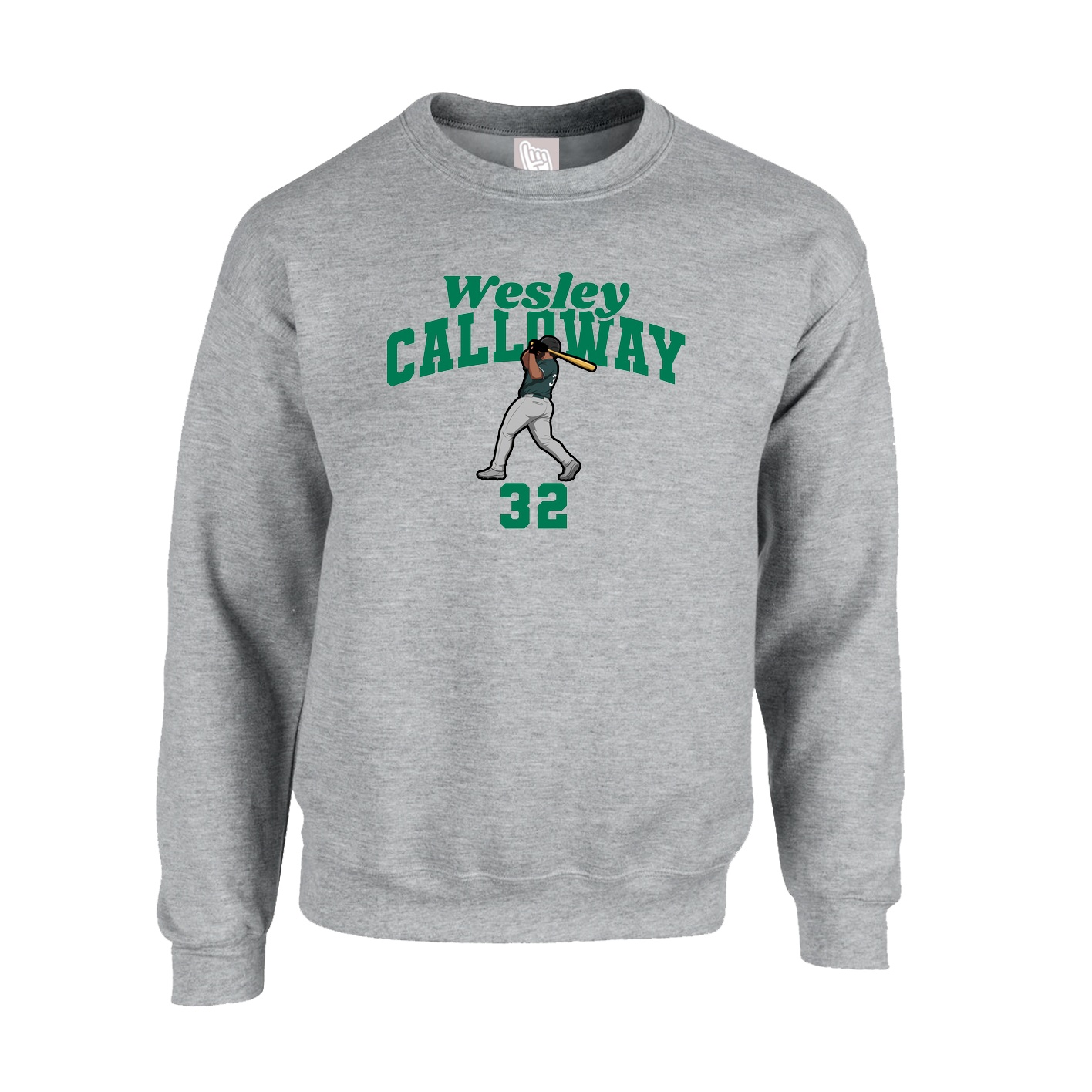 Fleece Crew — Signature Arch in Grey