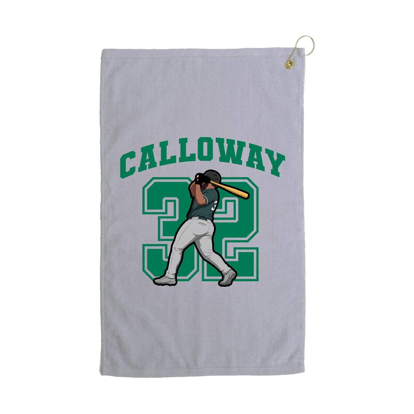 Golf Towel — Number in Grey