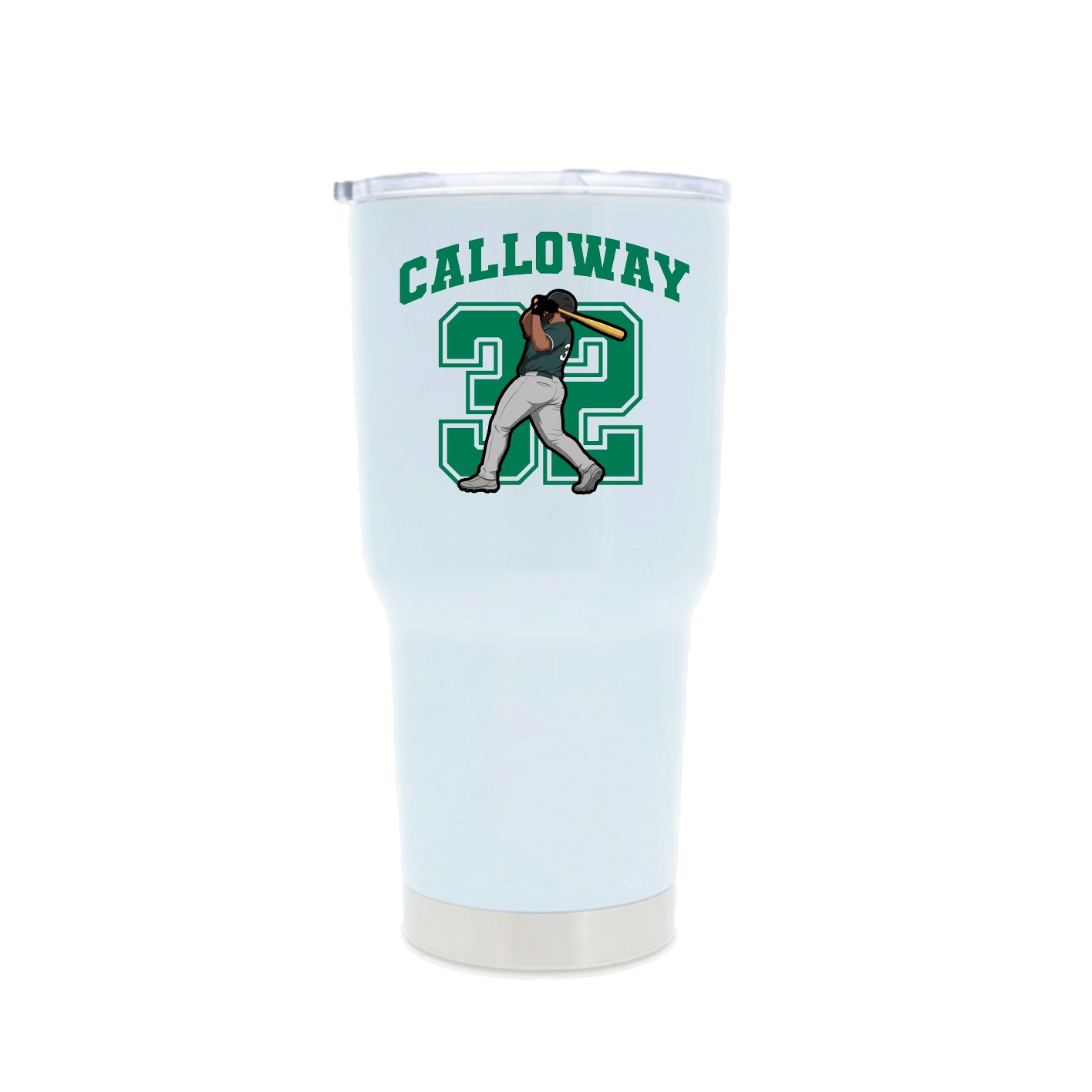 30oz Stainless Steel Tumbler — Number in White