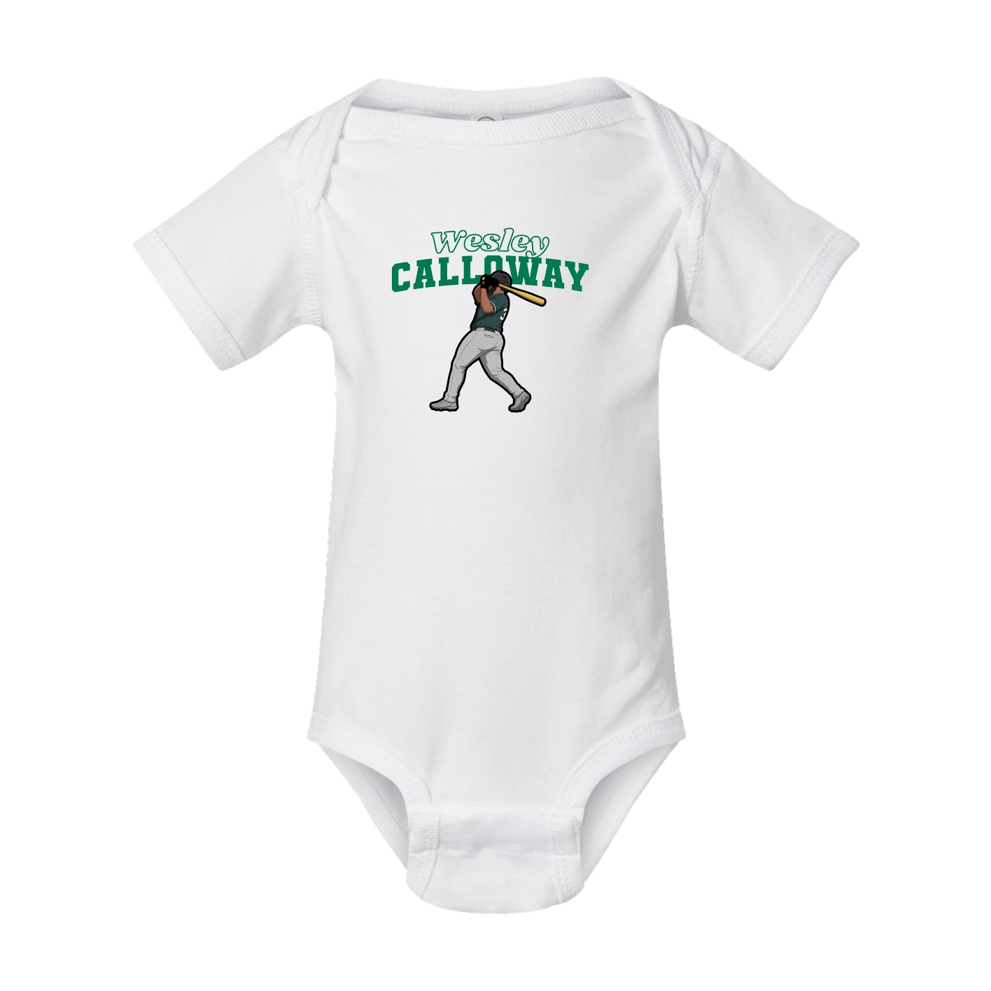 Baby Onesie — Name Arch in White