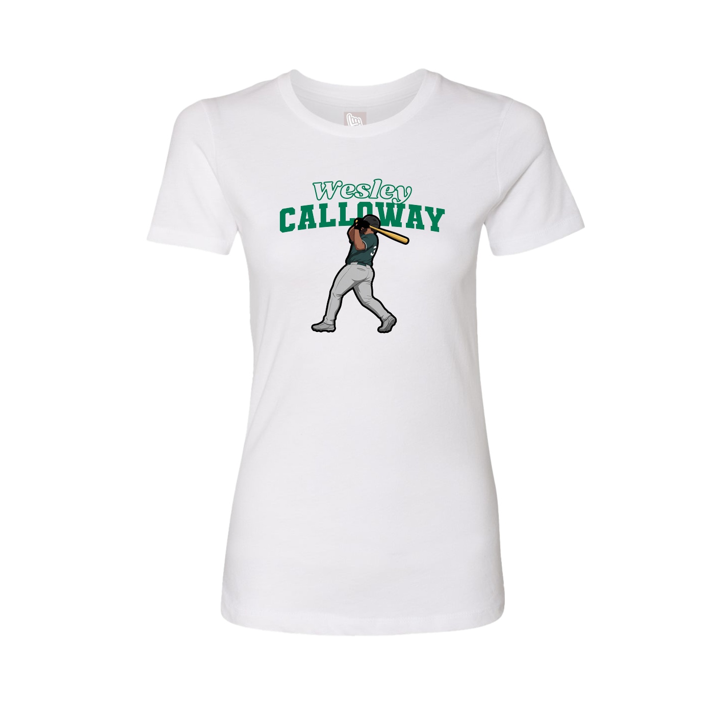 Fitted Women's Tee — Name Arch in White
