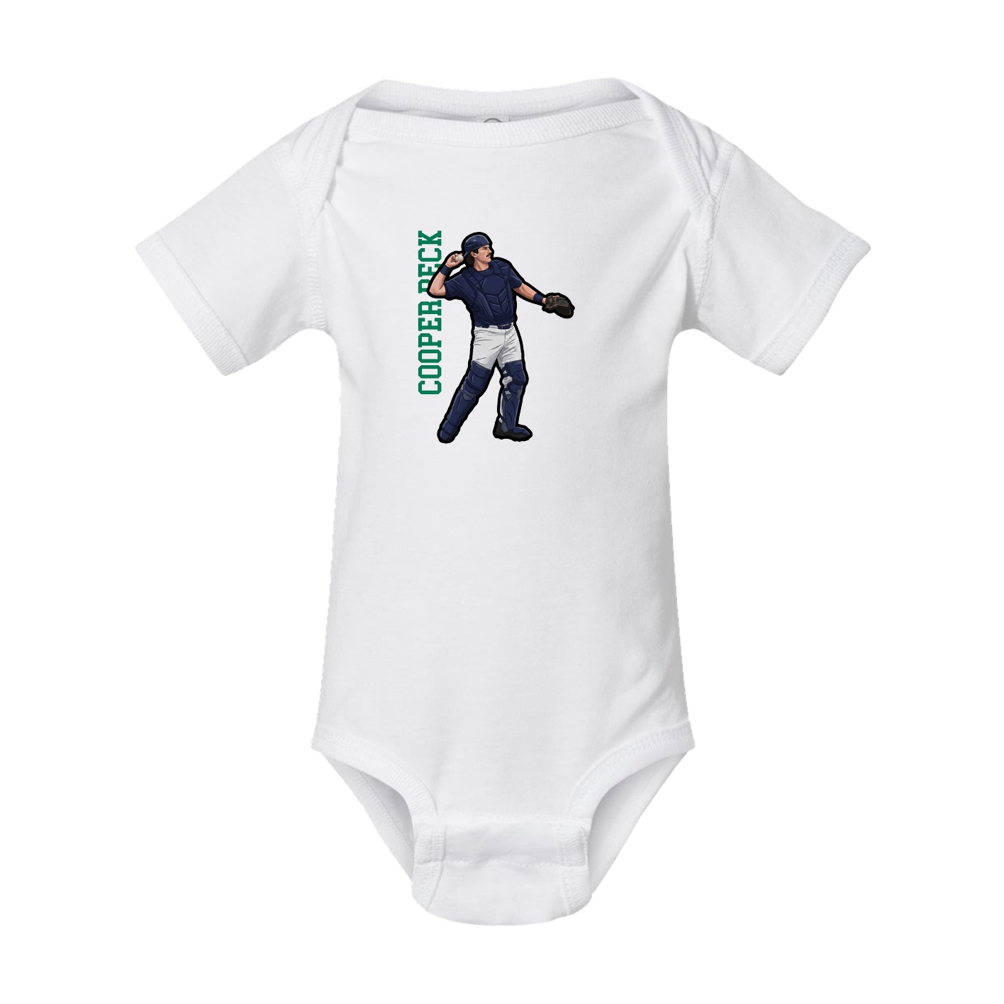 Baby Onesie — Name Vertical in White
