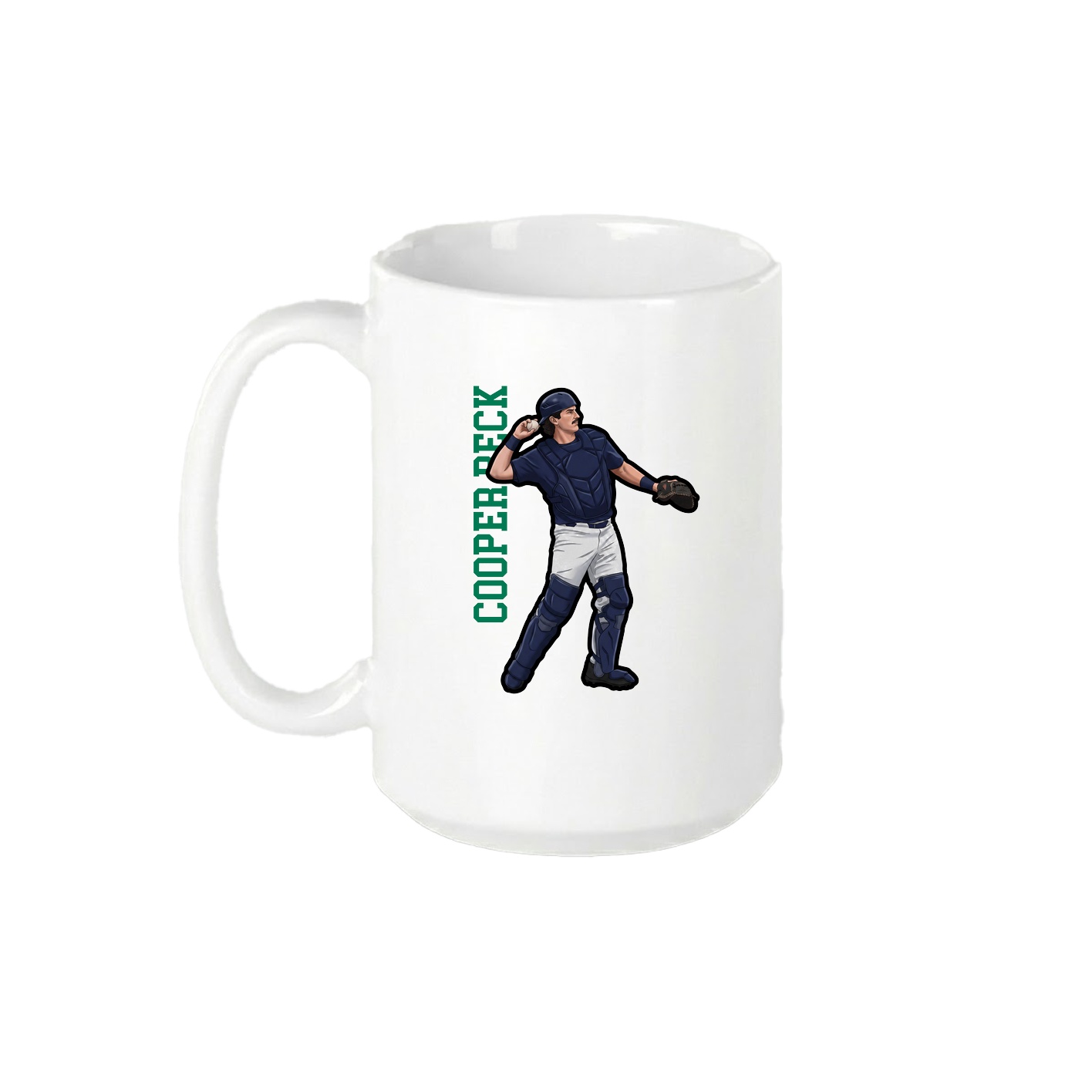 15oz Coffee Mug — Name Vertical in White