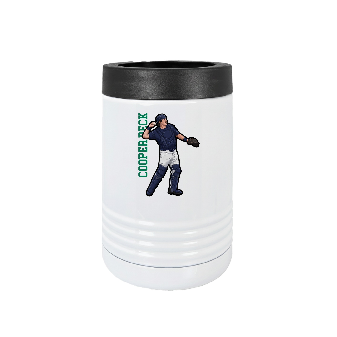 Beverage Holder — Name Vertical in White