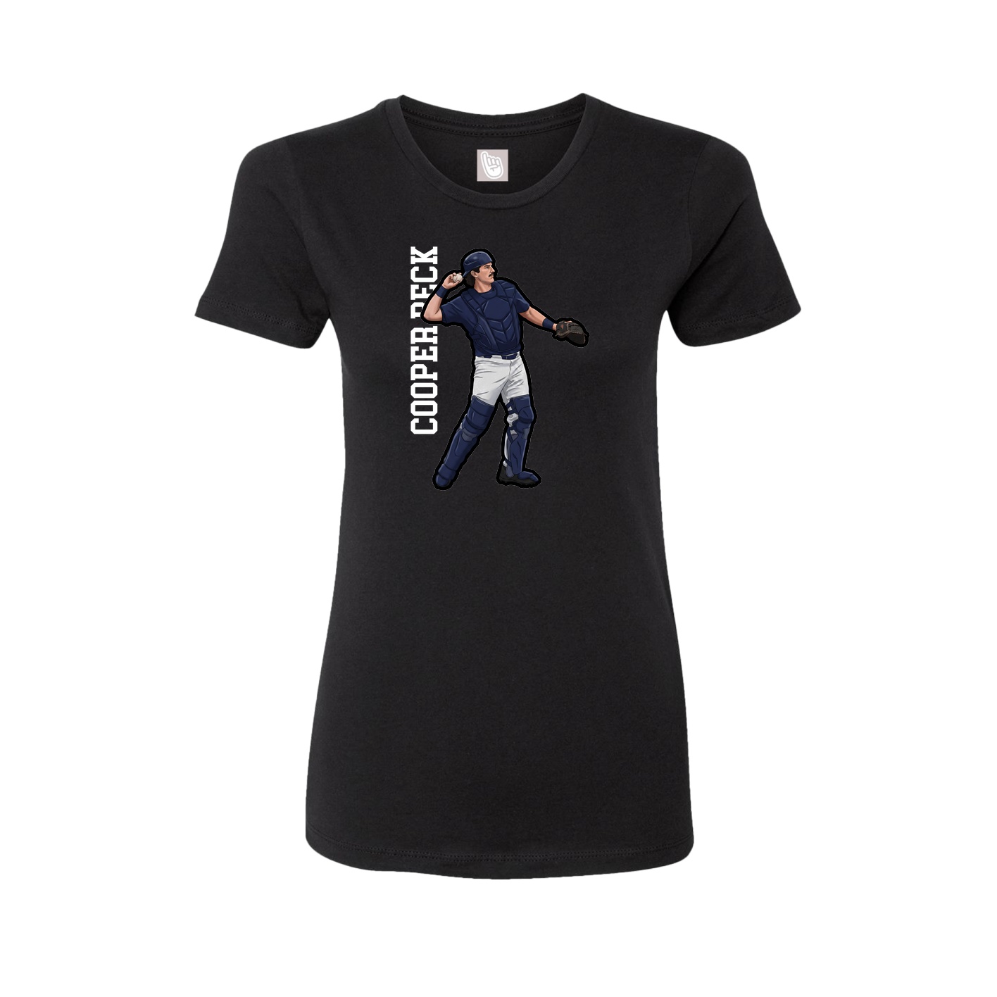 Fitted Women's Tee — Name Vertical in Black