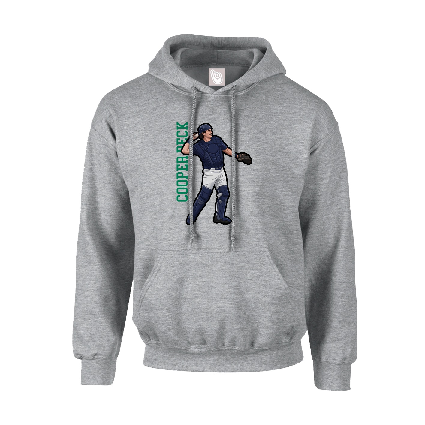 Youth Hoodie — Name Vertical in Grey