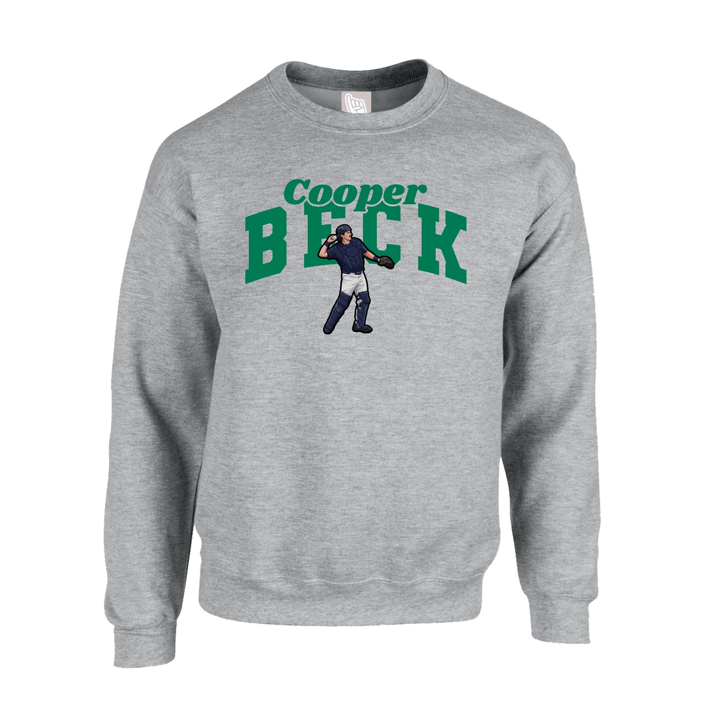 Fleece Crew — Signature Arch in Grey