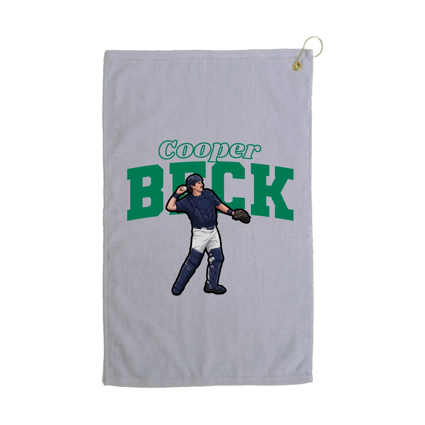 Golf Towel — Name Arch in Grey
