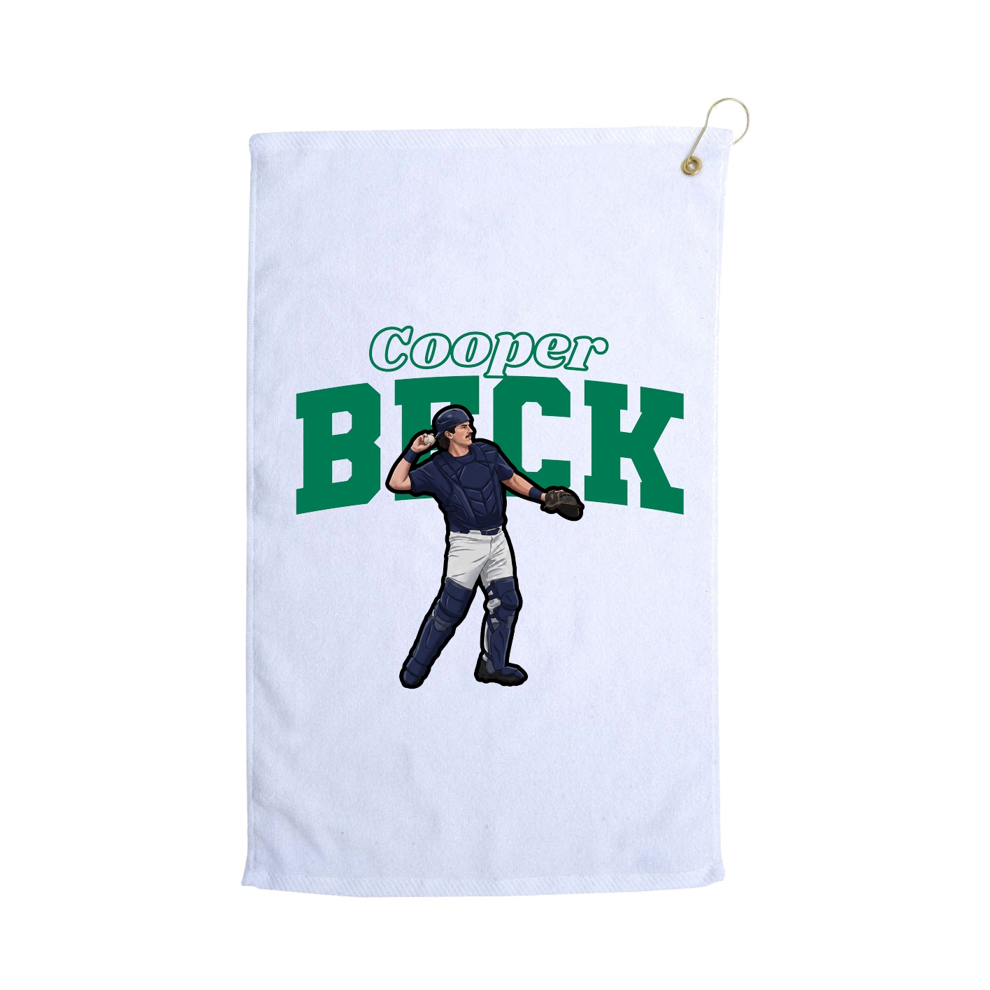 Golf Towel — Name Arch in White