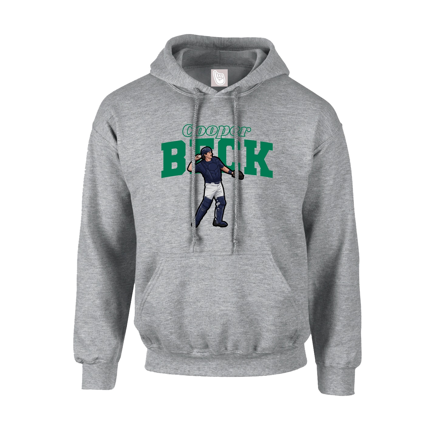 Youth Hoodie — Name Arch in Grey
