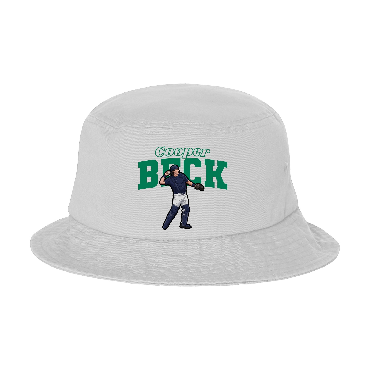 Bucket Cap — Name Arch in White