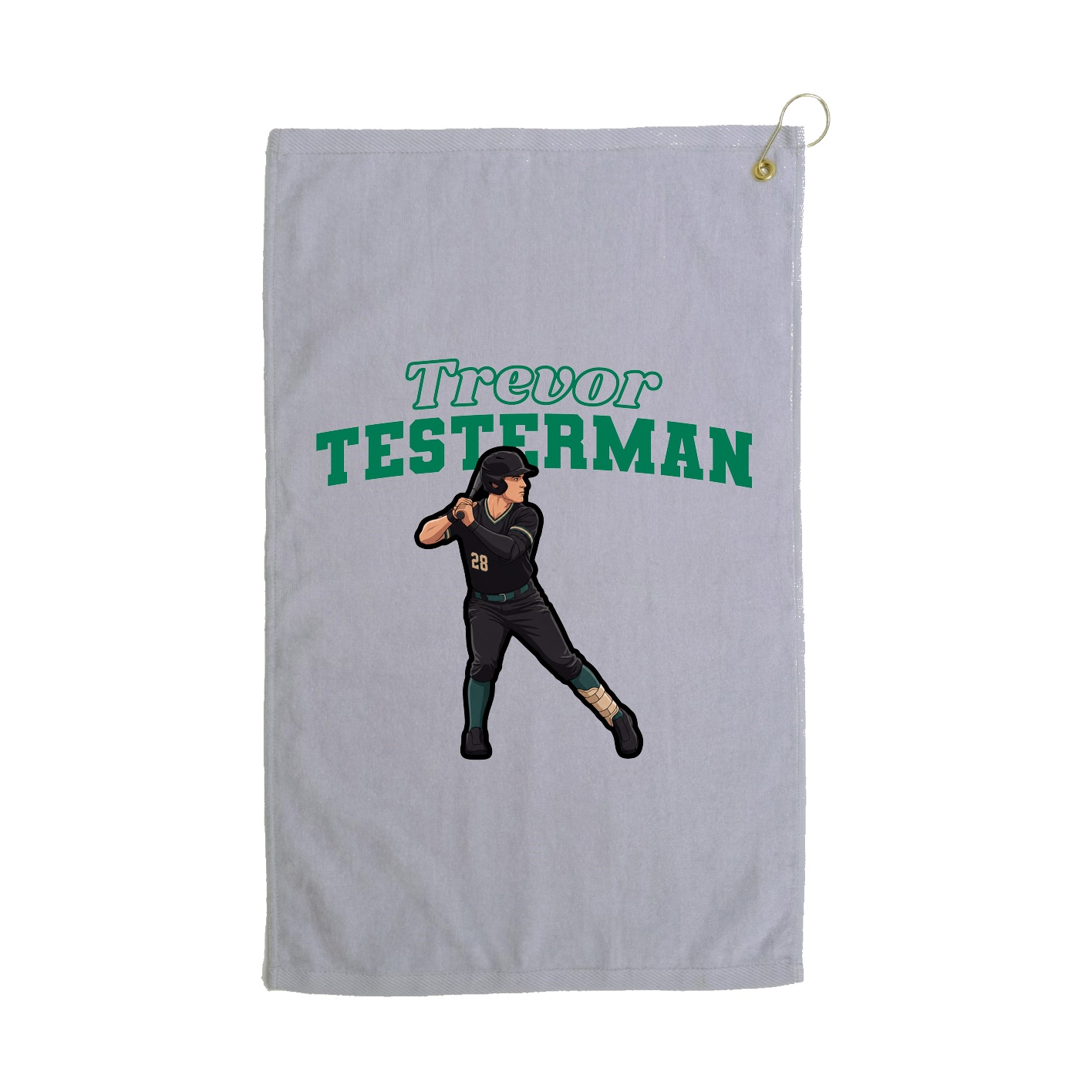 Golf Towel — Name Arch in Grey