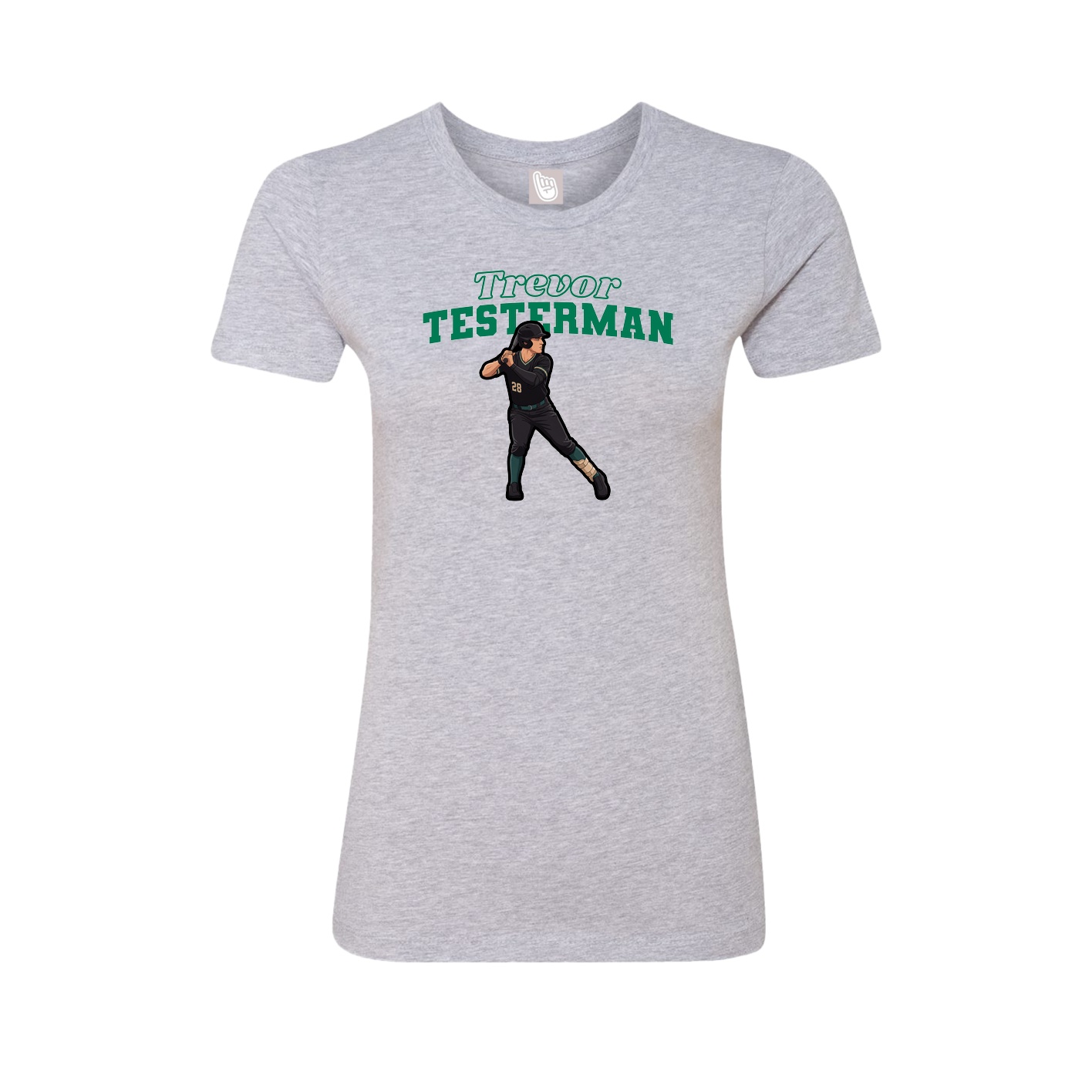 Fitted Women's Tee — Name Arch in Grey