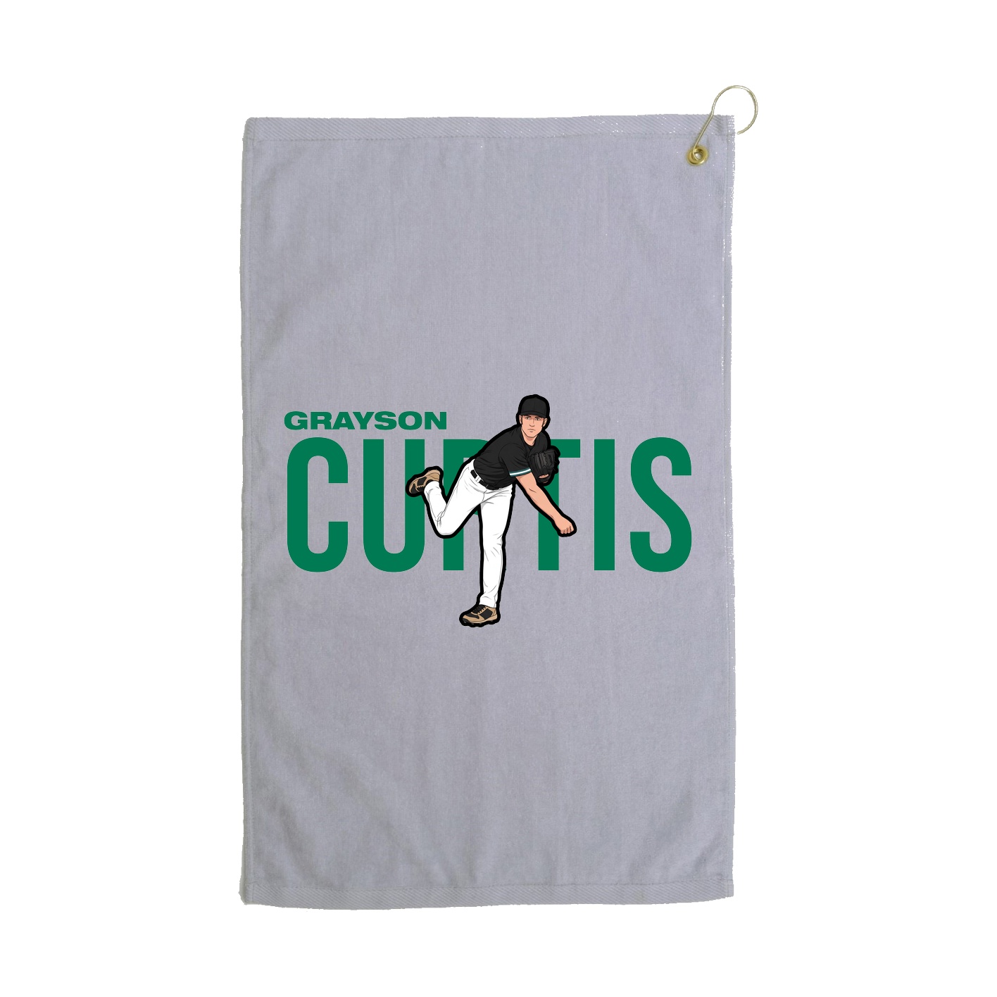 Golf Towel — Player Name in Grey