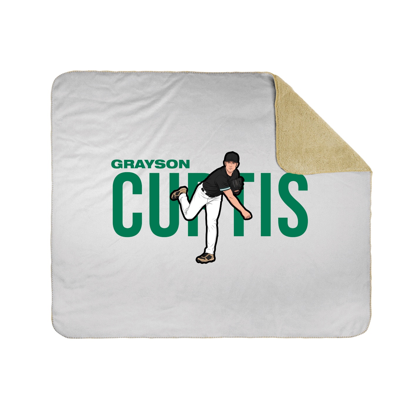 Throw Blanket — Player Name in White
