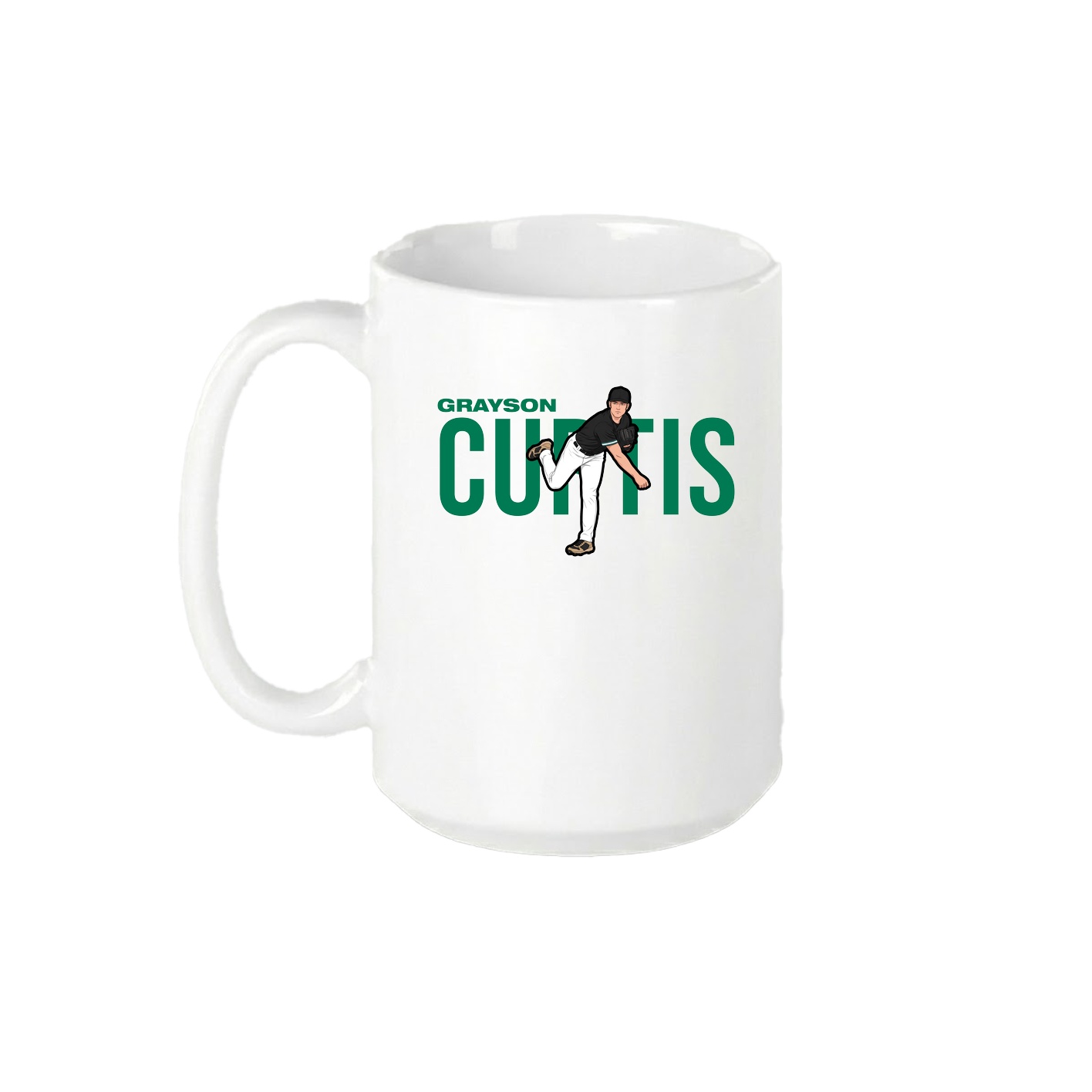 15oz Coffee Mug — Player Name in White