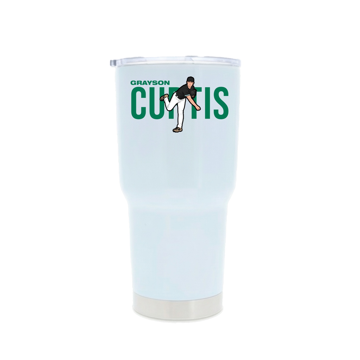30oz Stainless Steel Tumbler — Player Name in White