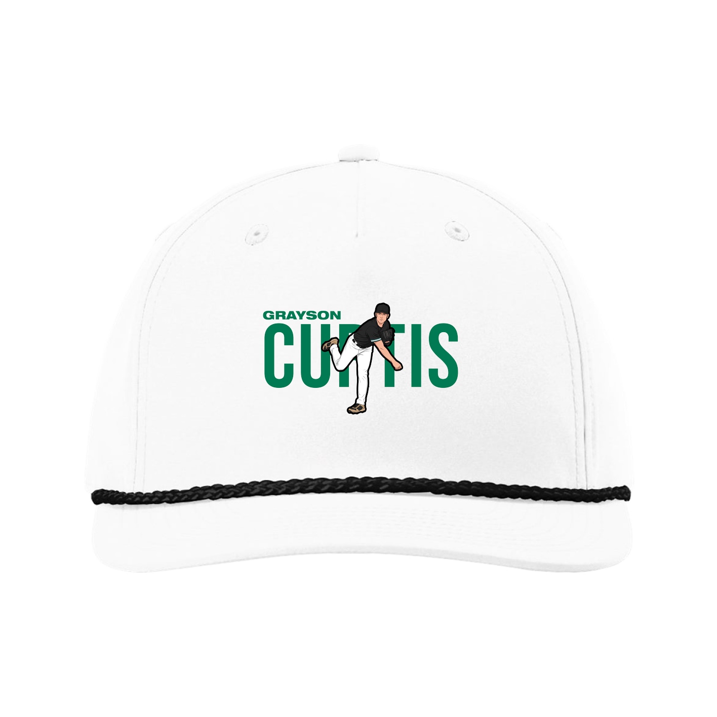 Five-Panel Classic Rope Cap — Player Name in White