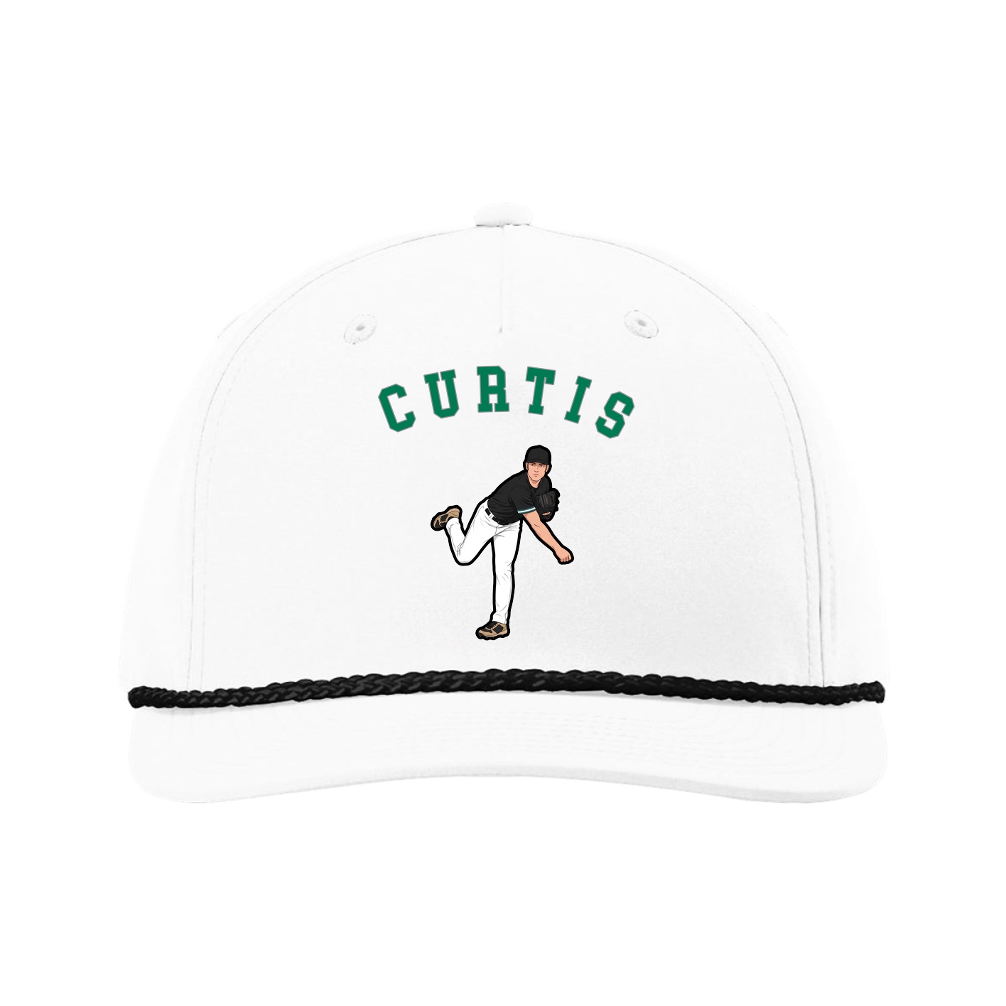 Five-Panel Classic Rope Cap — Shirsey Arch in White