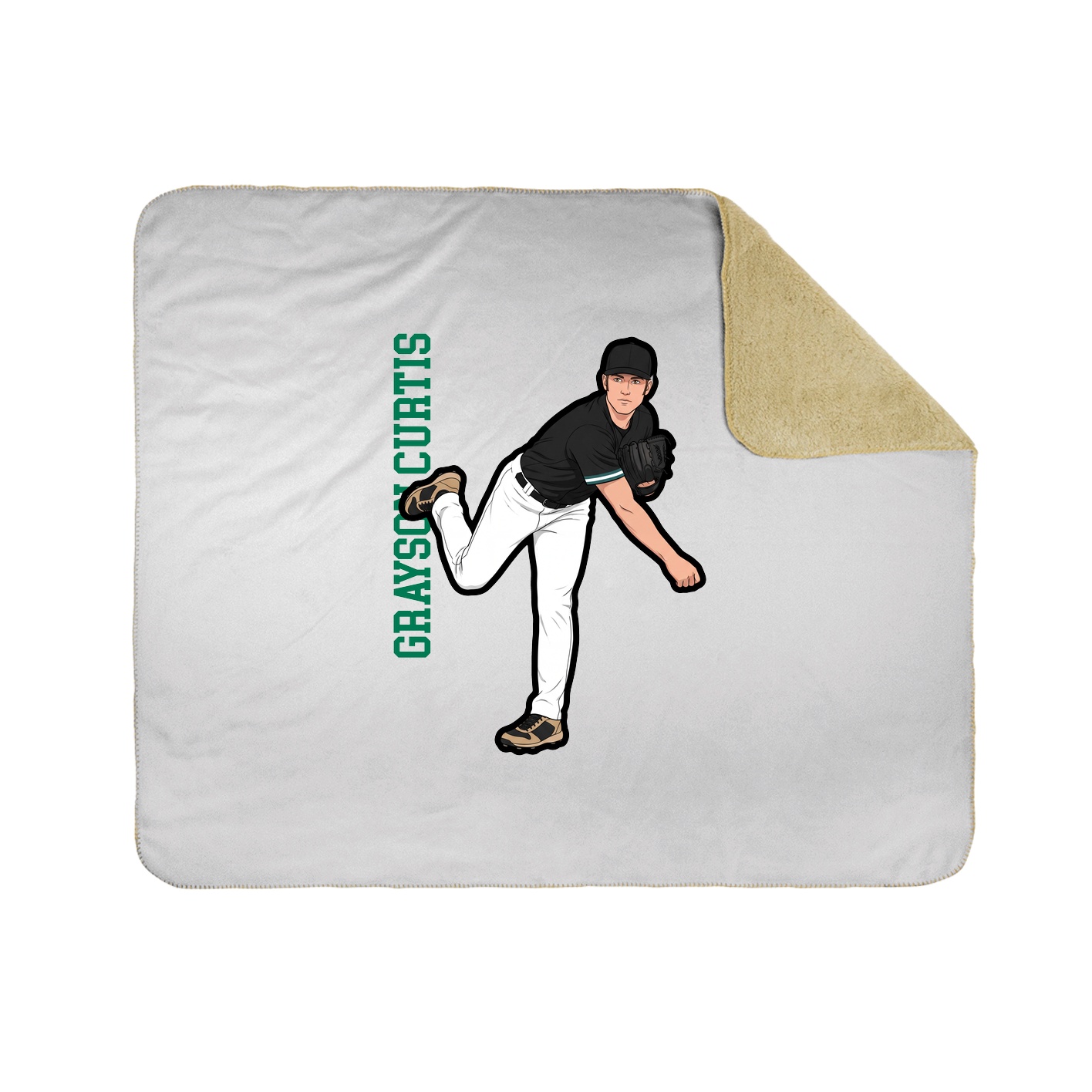 Throw Blanket — Name Vertical in White
