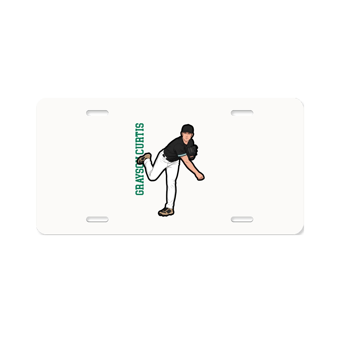 License Plate — Name Vertical in Classic