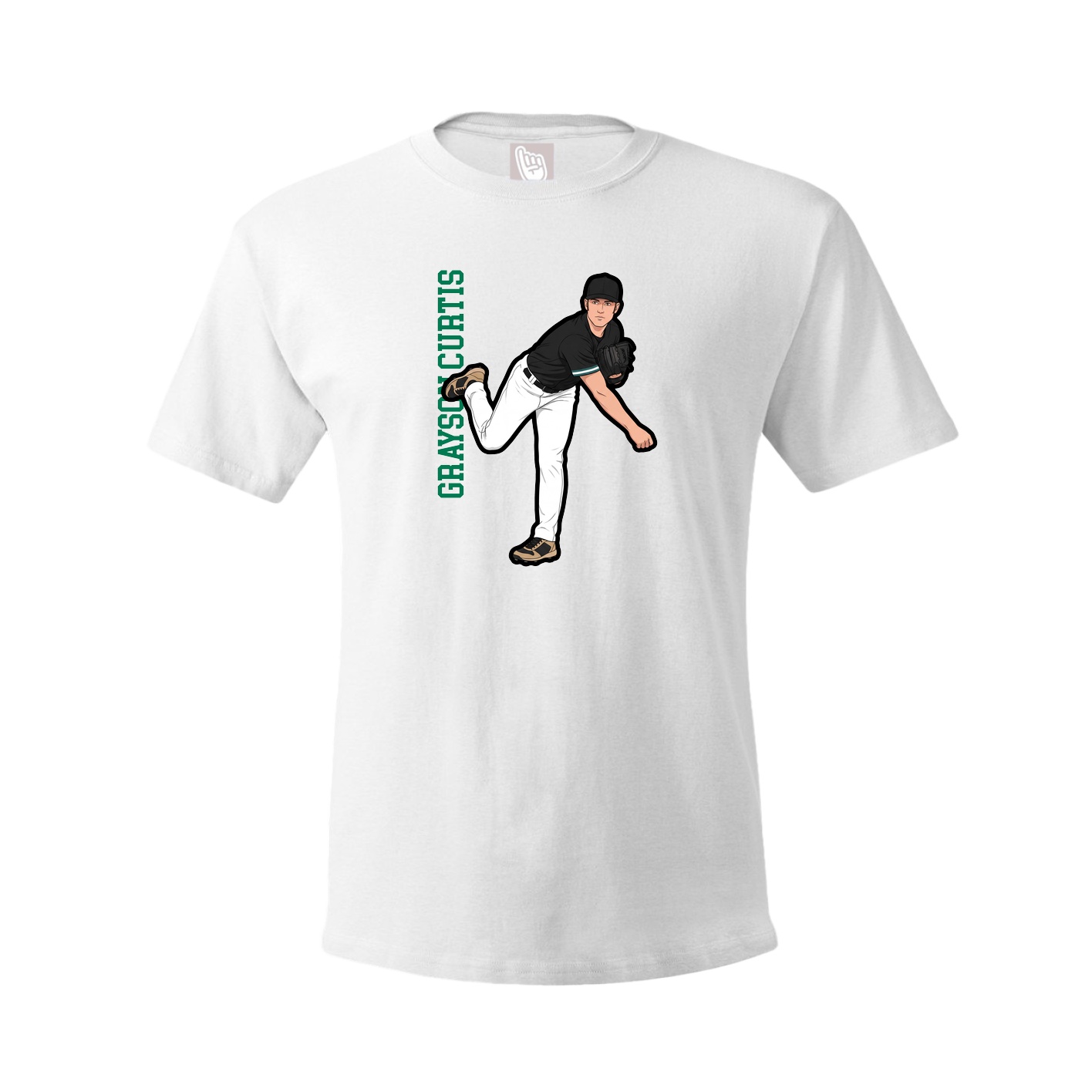 Youth Tee — Name Vertical in White
