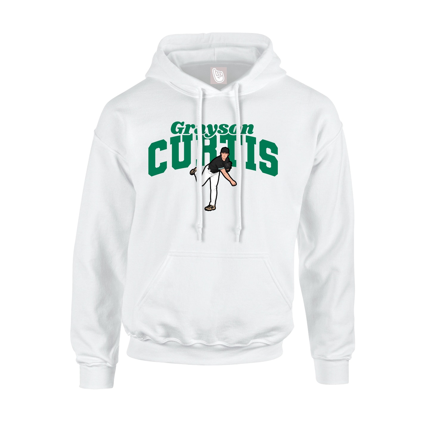 Youth Hoodie — Signature Arch in White