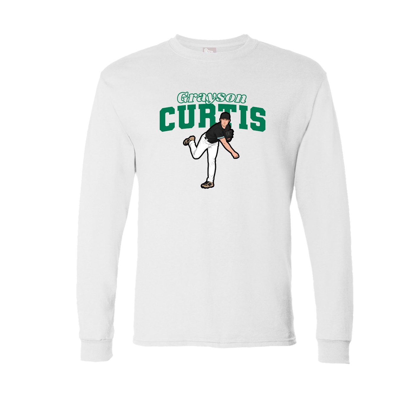 Long Sleeve Tee — Name Arch in White