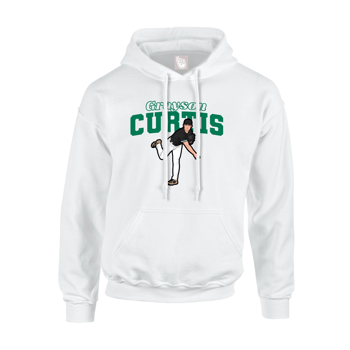 Hoodie — Name Arch in White