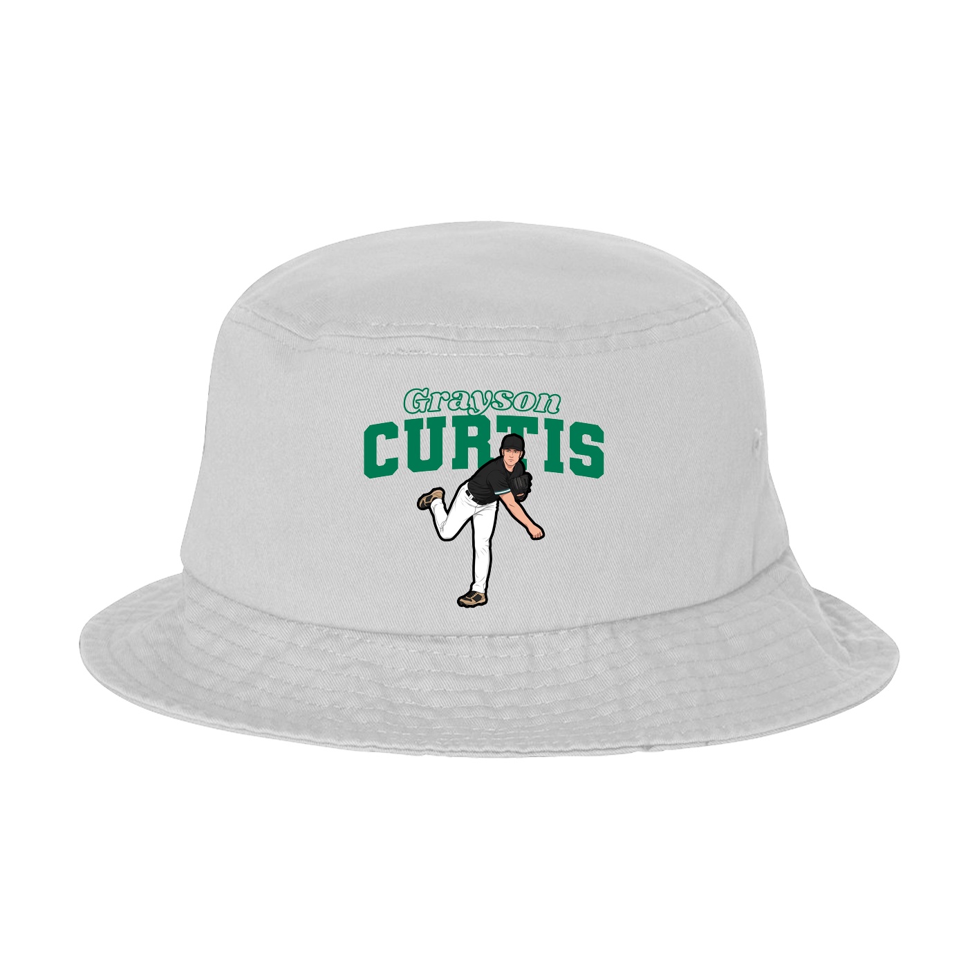 Bucket Cap — Name Arch in White