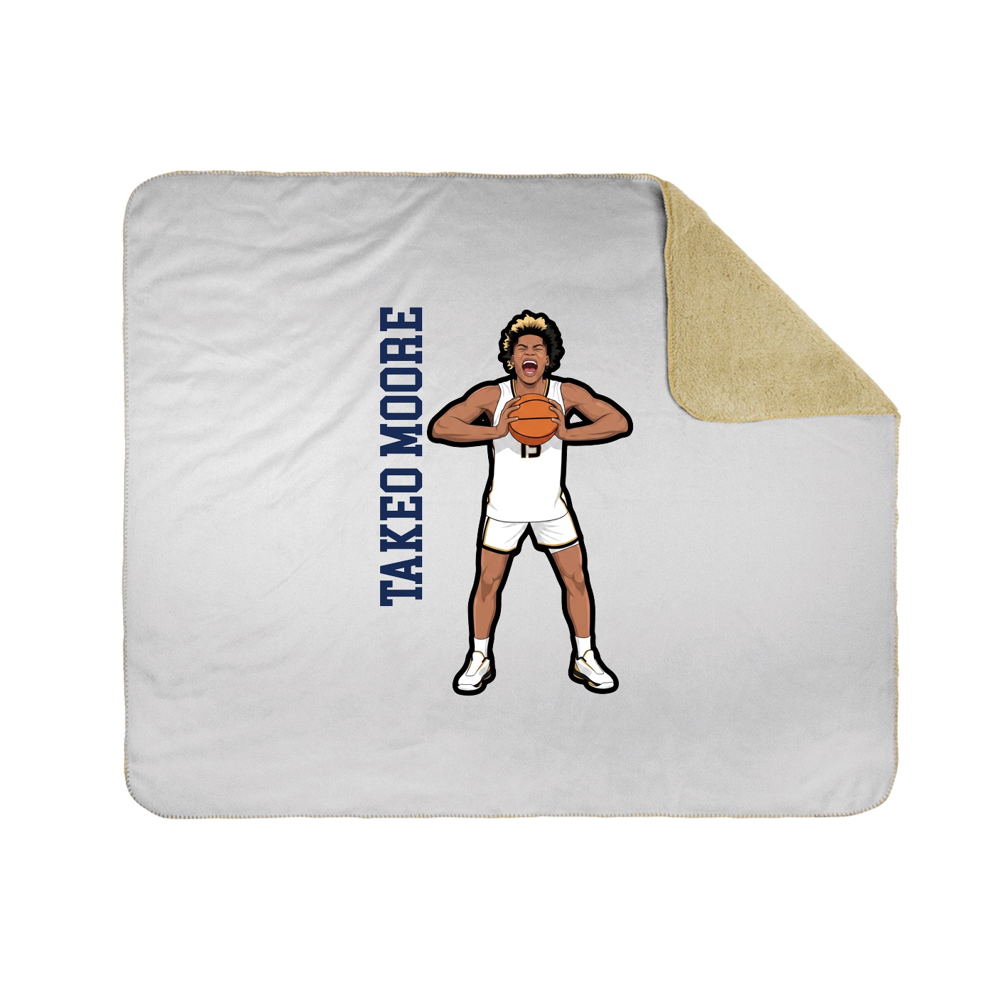 Throw Blanket — Name Vertical in White