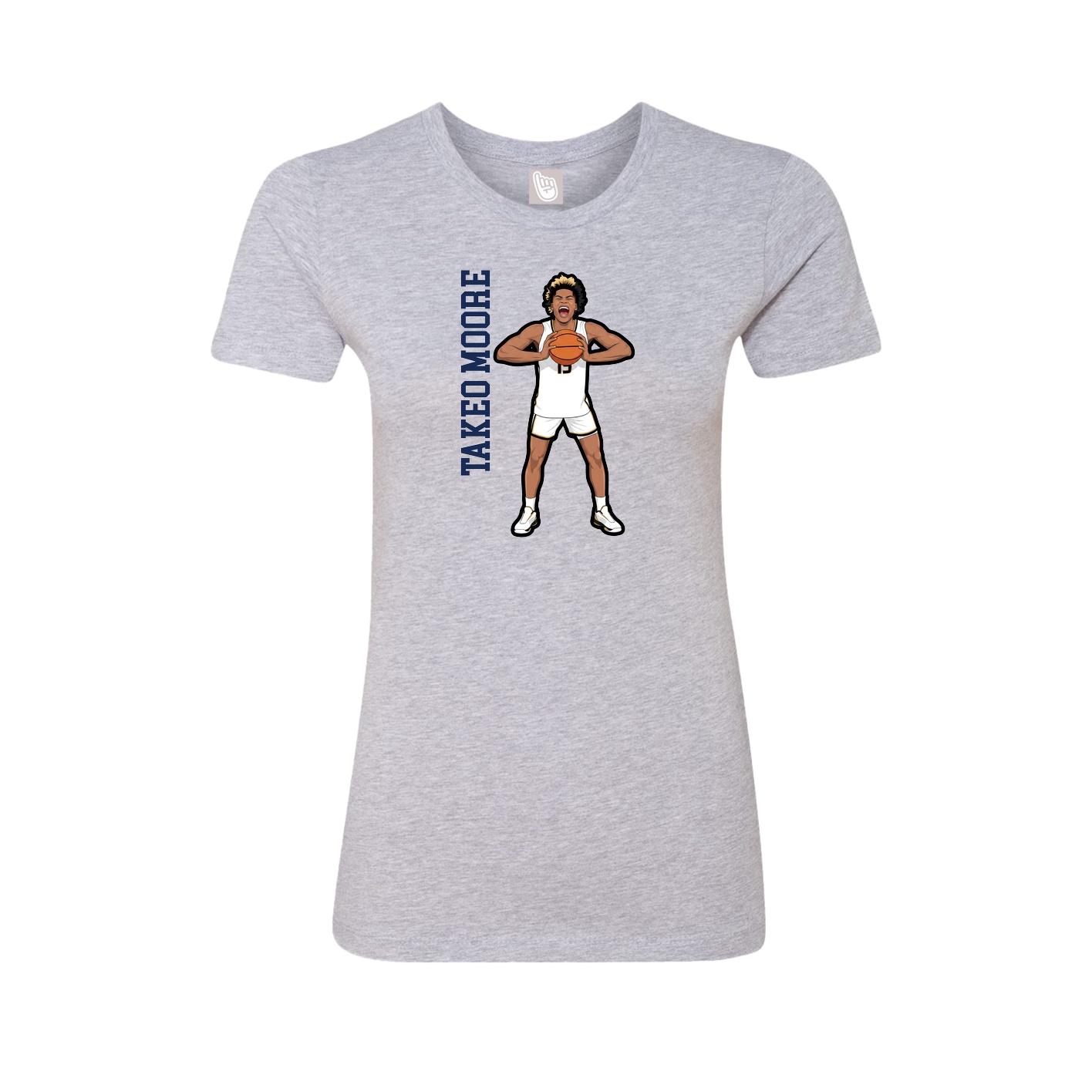 Womens Tee — Name Vertical in Grey