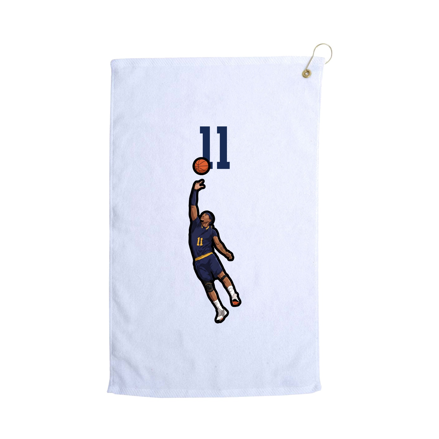 Golf Towel — Number Top in White
