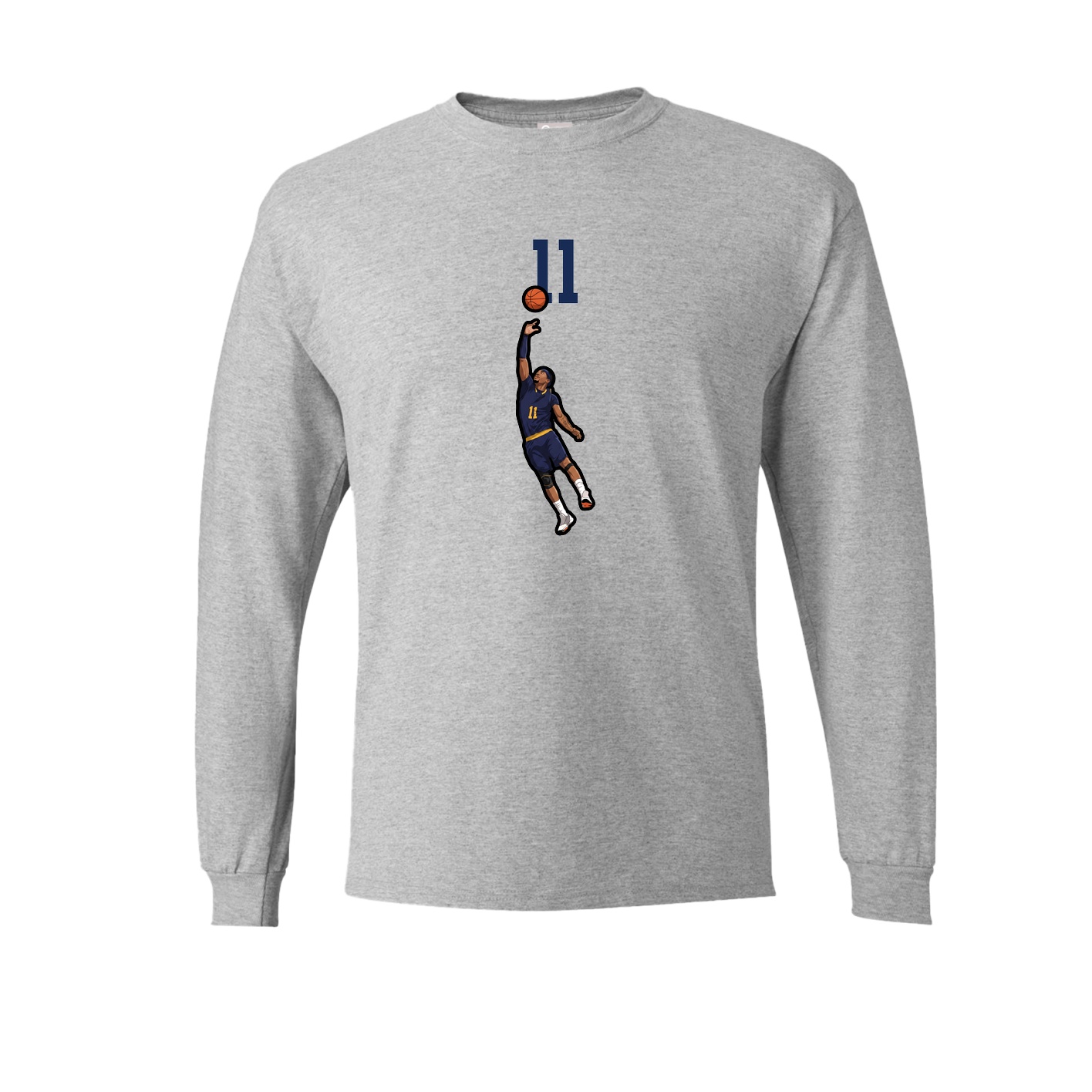 Long Sleeve Tee — Number Top in Grey