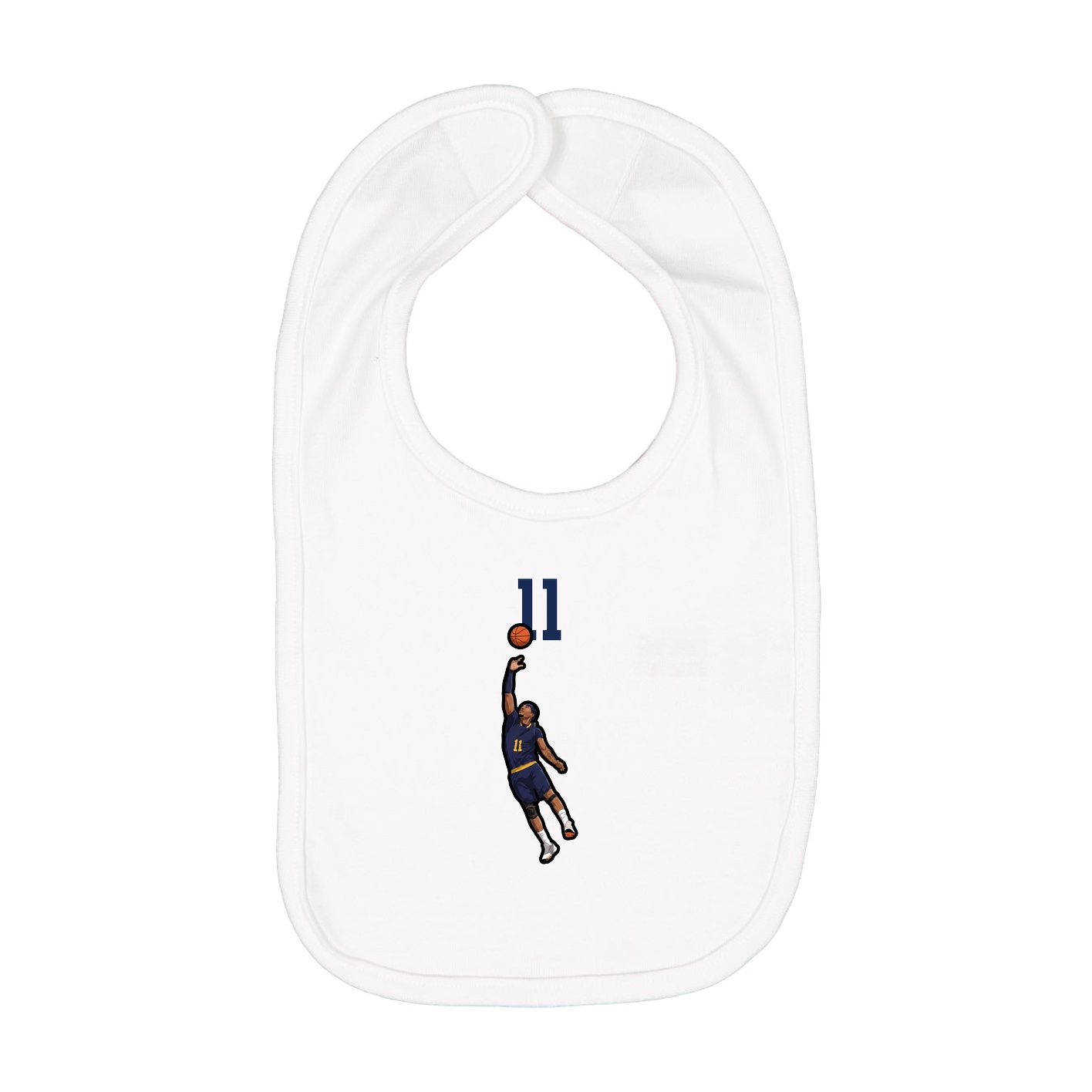 Infant Bib — Number Top in White