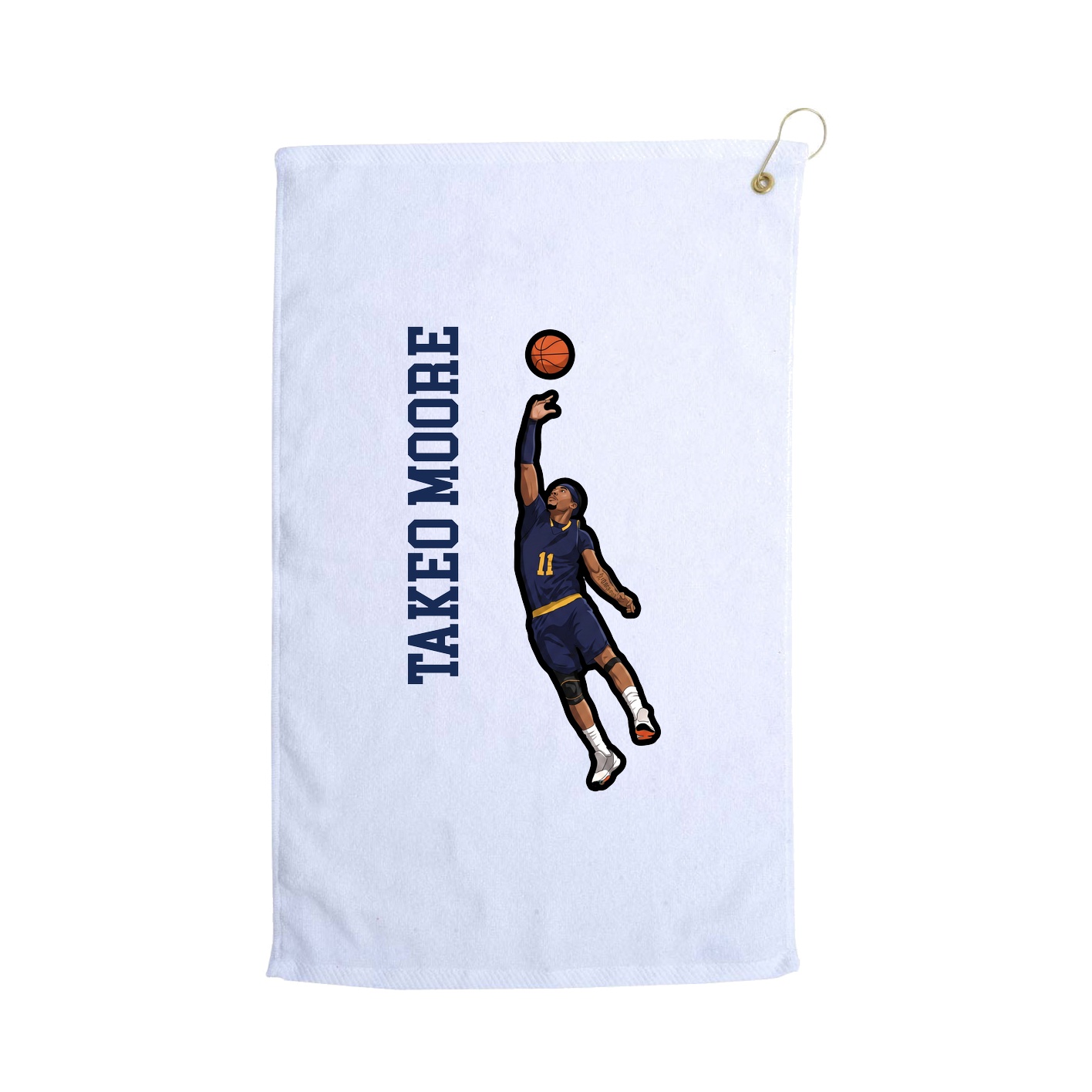 Golf Towel — Name Vertical in White