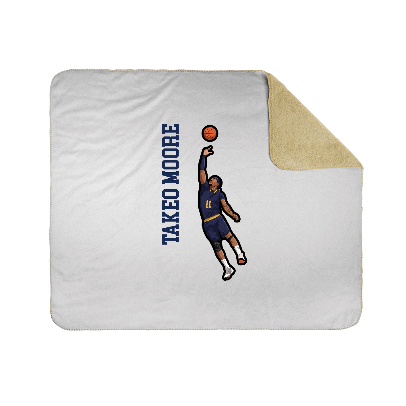 Throw Blanket — Name Vertical in White