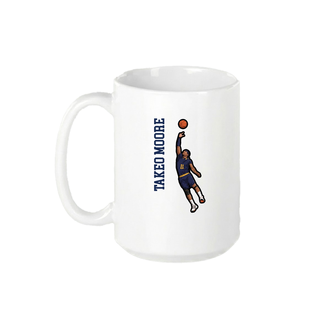 15oz Coffee Mug — Name Vertical in White
